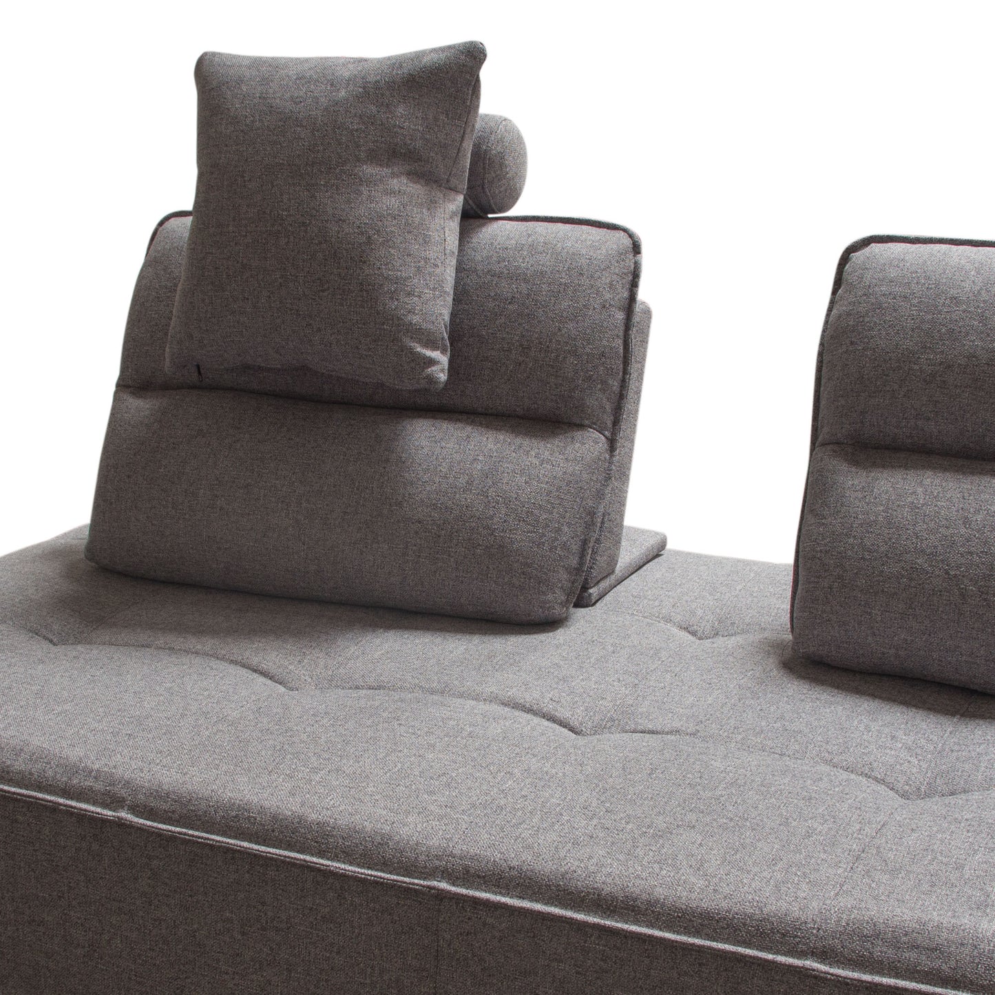 Slate 2PC Lounge Seating Platforms with Moveable Backrest Supports in Grey Polyester Fabric by Diamond Sofa