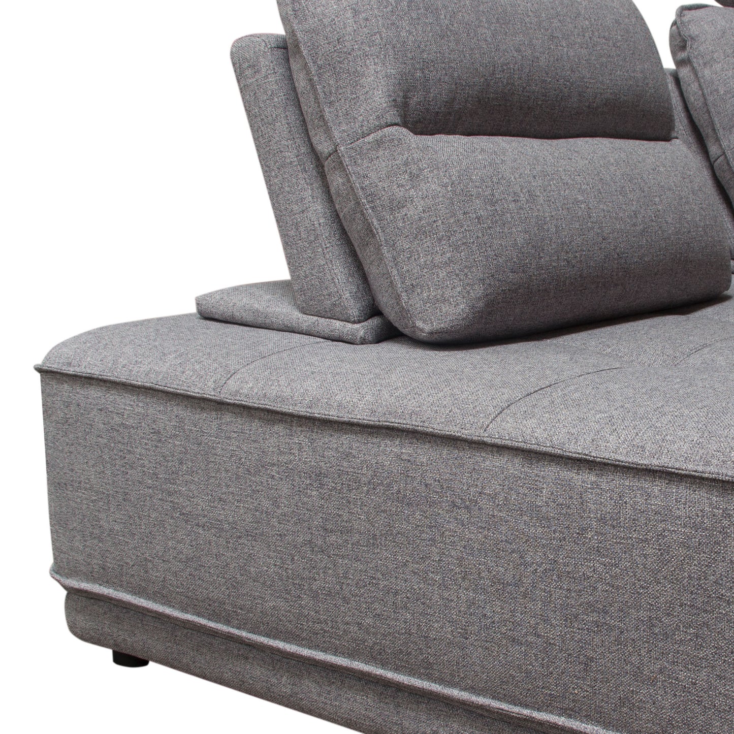 Slate 2PC Lounge Seating Platforms with Moveable Backrest Supports in Grey Polyester Fabric by Diamond Sofa