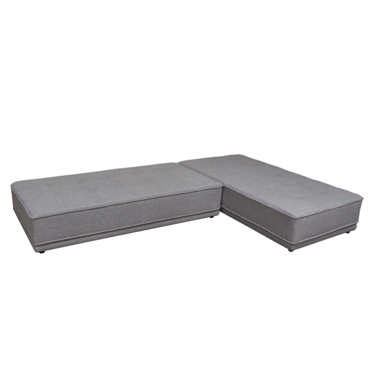 Slate 2PC Lounge Seating Platforms with Moveable Backrest Supports in Grey Polyester Fabric by Diamond Sofa