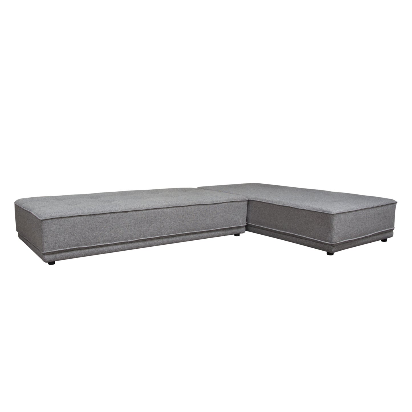 Slate 2PC Lounge Seating Platforms with Moveable Backrest Supports in Grey Polyester Fabric by Diamond Sofa