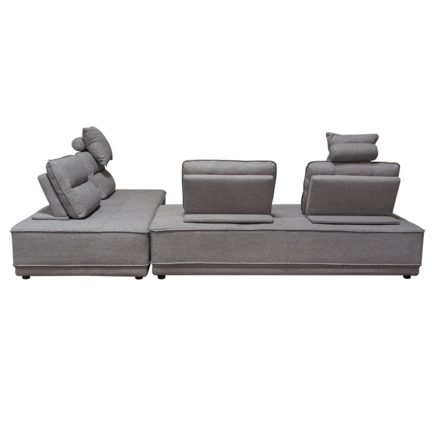 Slate 2PC Lounge Seating Platforms with Moveable Backrest Supports in Grey Polyester Fabric by Diamond Sofa