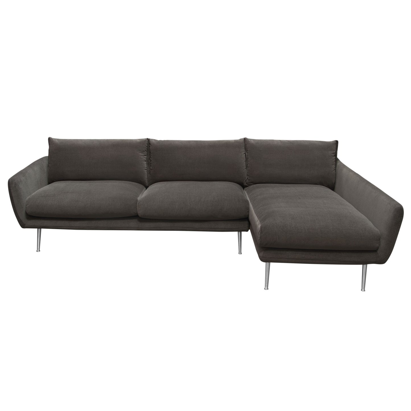 Vantage RF 2PC Sectional Fabric w/ Brushed Metal Legs by Diamond Sofa