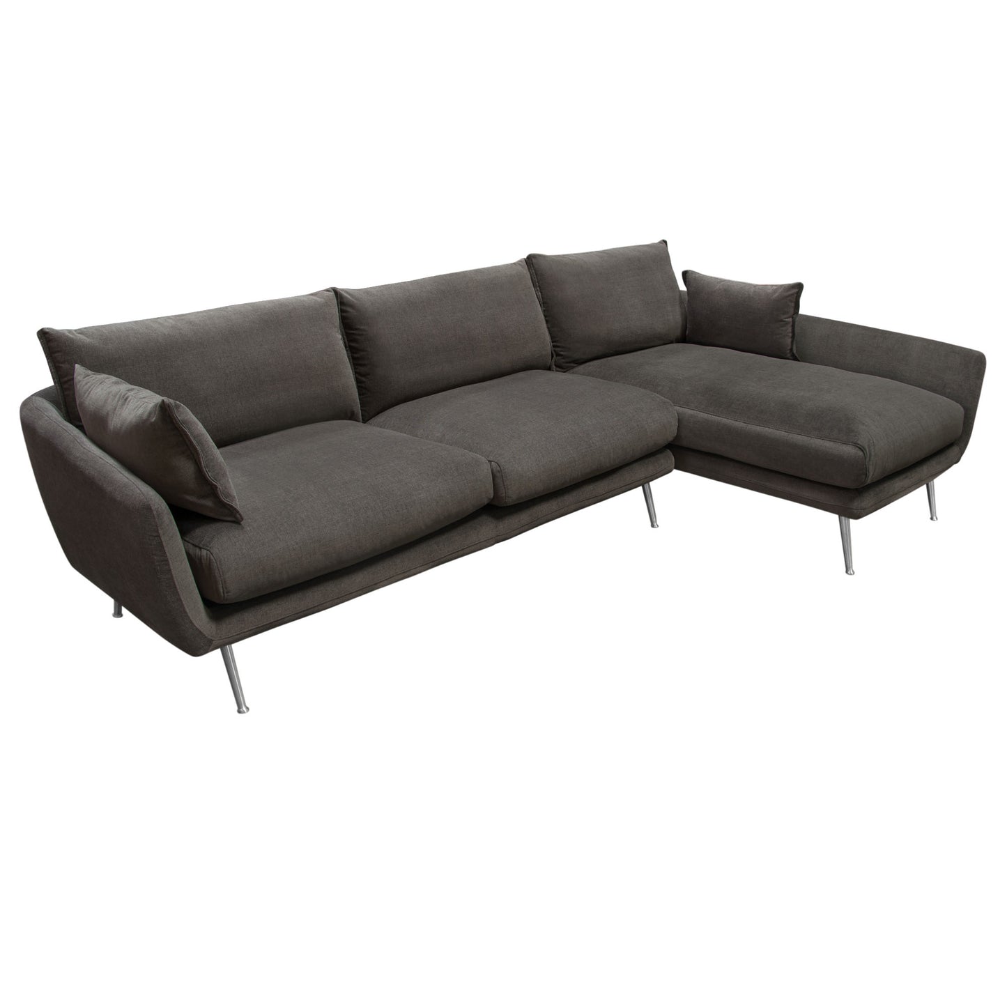 Vantage RF 2PC Sectional Fabric w/ Brushed Metal Legs by Diamond Sofa