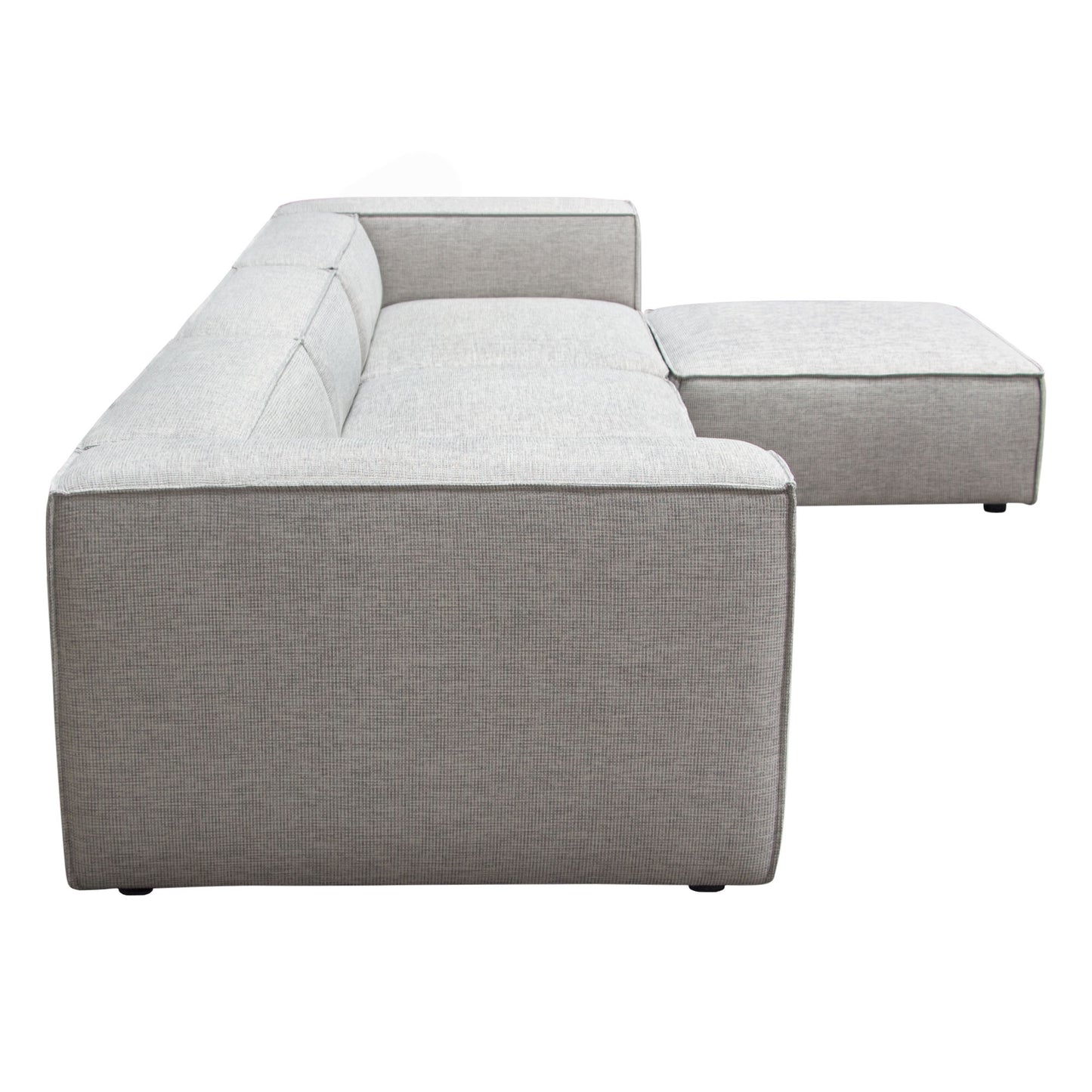 Vice 4PC Modular Sectional in Barley Fabric with Ottoman by Diamond Sofa VICE4PCBA