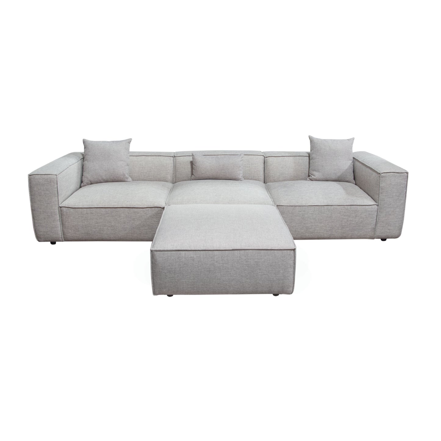 Vice 4PC Modular Sectional in Barley Fabric with Ottoman by Diamond Sofa VICE4PCBA