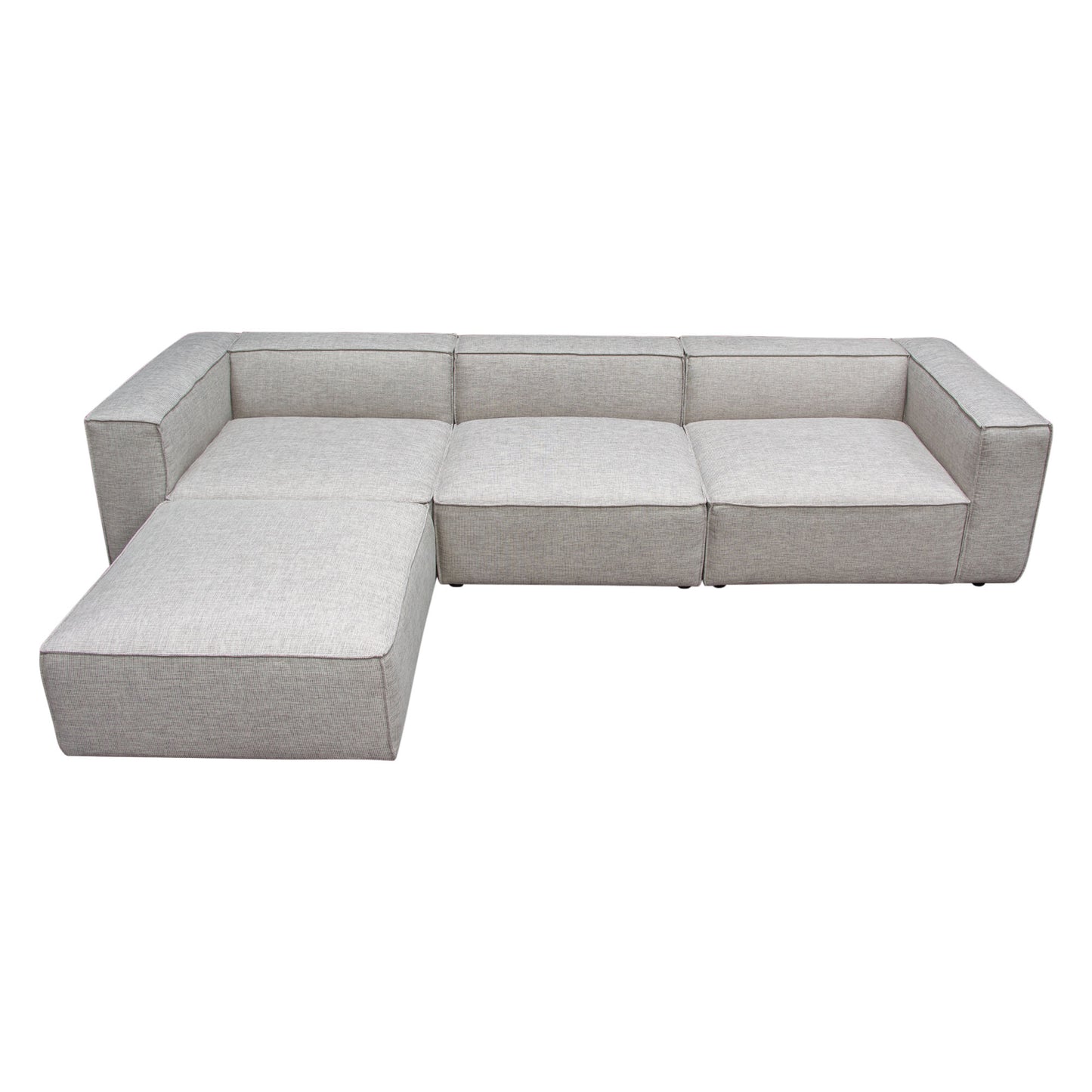 Vice 4PC Modular Sectional in Barley Fabric with Ottoman by Diamond Sofa VICE4PCBA