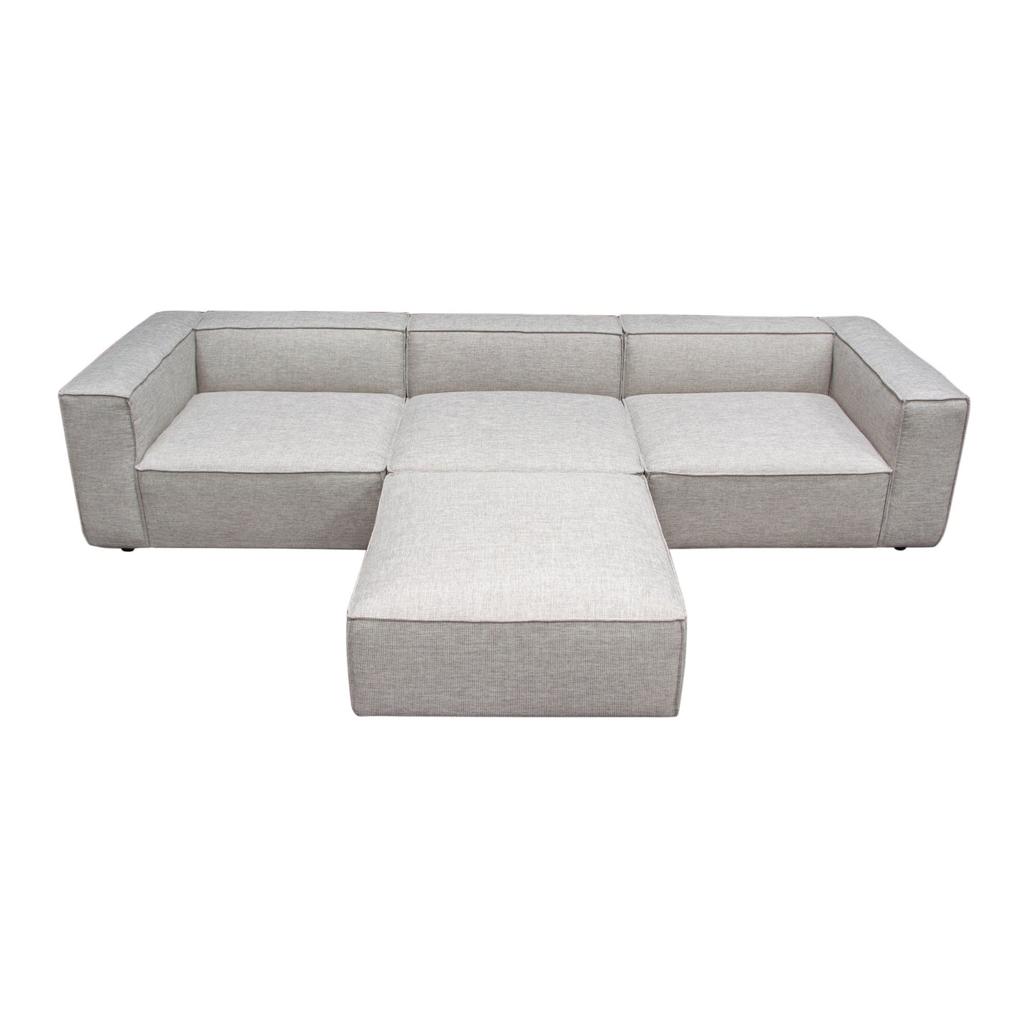 Vice 4PC Modular Sectional in Barley Fabric with Ottoman by Diamond Sofa VICE4PCBA