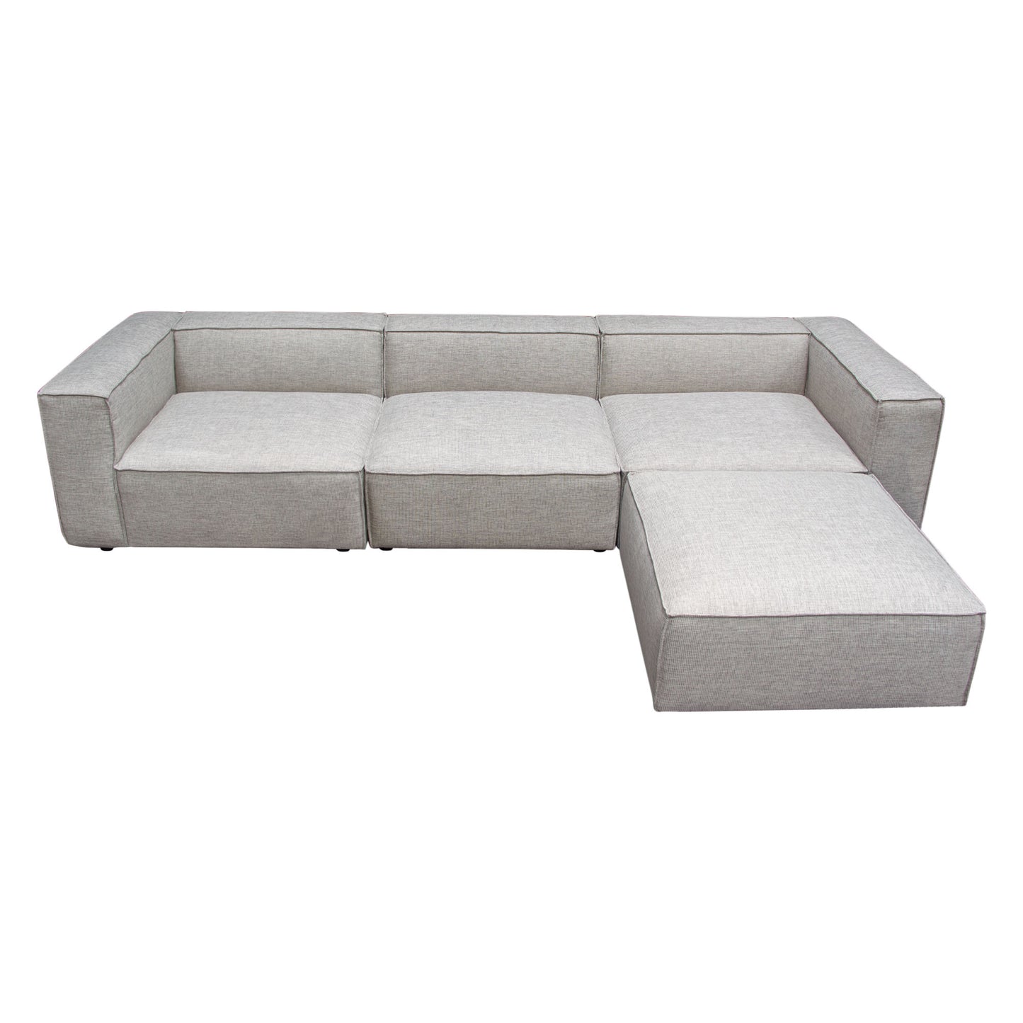 Vice 4PC Modular Sectional in Barley Fabric with Ottoman by Diamond Sofa VICE4PCBA