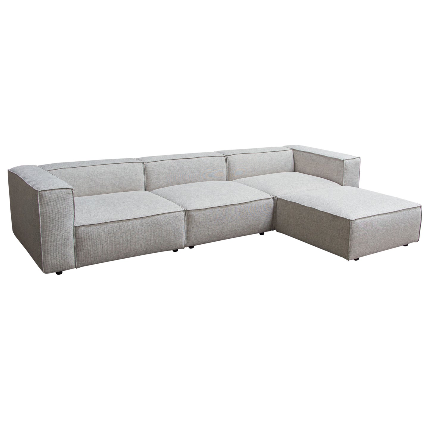 Vice 4PC Modular Sectional in Barley Fabric with Ottoman by Diamond Sofa VICE4PCBA