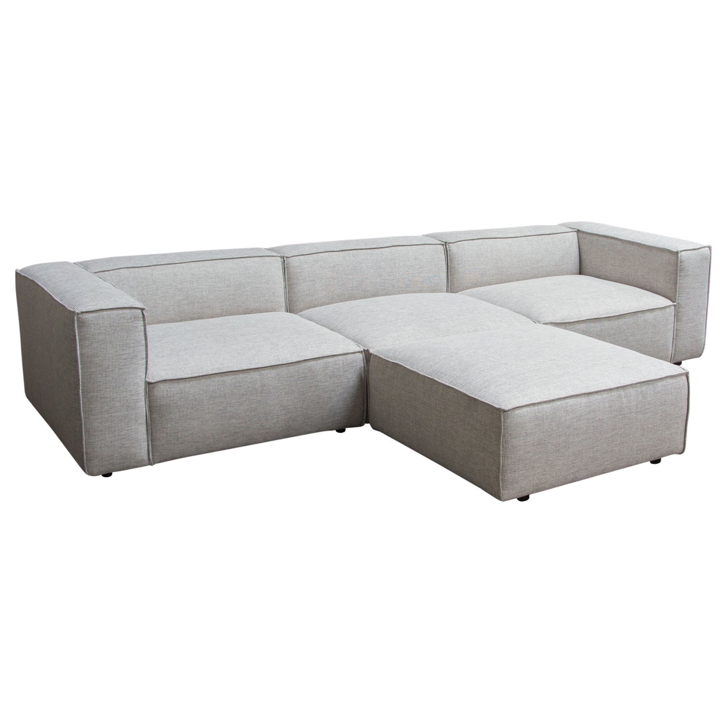 Vice 4PC Modular Sectional in Barley Fabric with Ottoman by Diamond Sofa VICE4PCBA