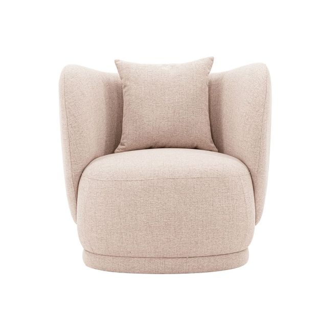 Manhattan Comfort Contemporary Siri Linen Accent Chair with Pillows