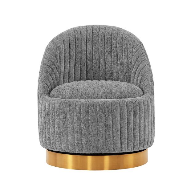 Manhattan Comfort Modern Leela Swivel Boucle Accent Chair