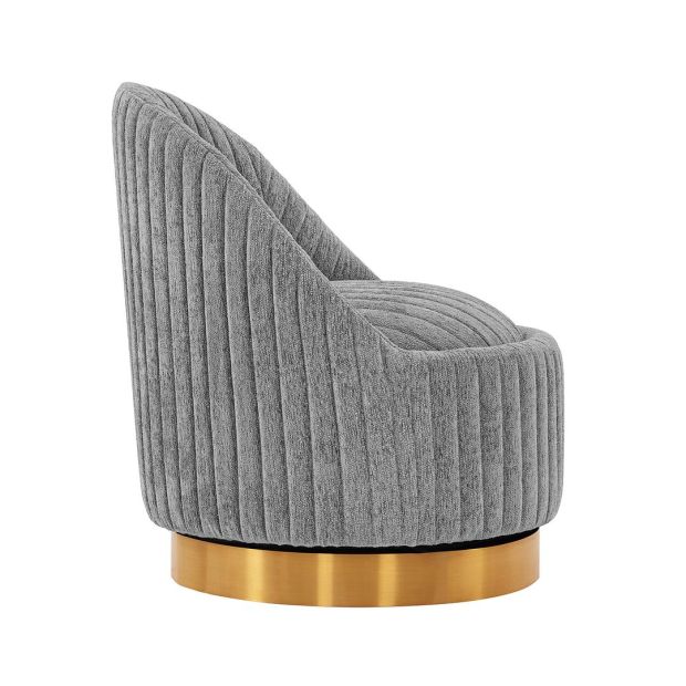 Manhattan Comfort Modern Leela Swivel Boucle Accent Chair