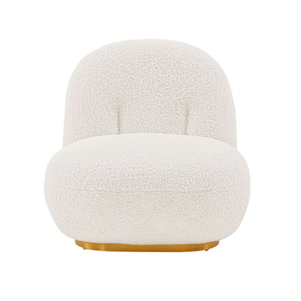 Manhattan Comfort Modern Edina Boucle Accent Chair in White AC059-WH