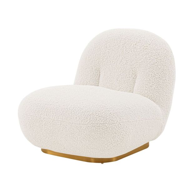 Manhattan Comfort Modern Edina Boucle Accent Chair in White AC059-WH