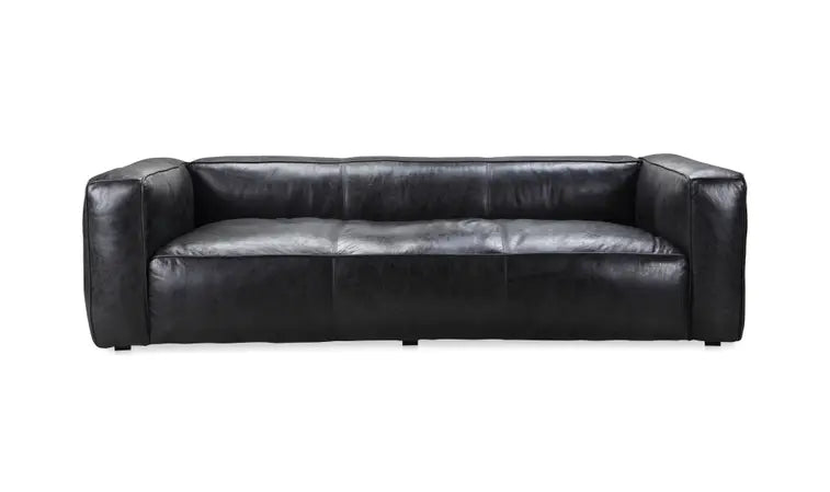 Moe's Home Kirby Sofa Darkstar Black Leather PK-1032-25