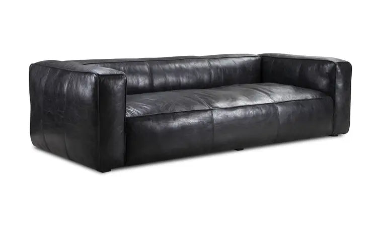 Moe's Home Kirby Sofa Darkstar Black Leather PK-1032-25