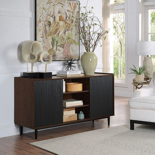 Manhattan Comfort Duane 59.05 Modern Ribbed Sideboard with Adjustable Shelves