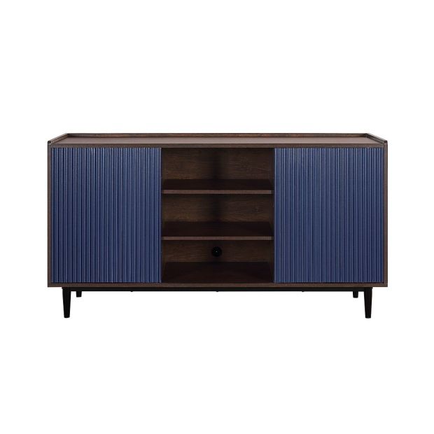 Manhattan Comfort Duane 59.05 Modern Ribbed Sideboard with Adjustable Shelves