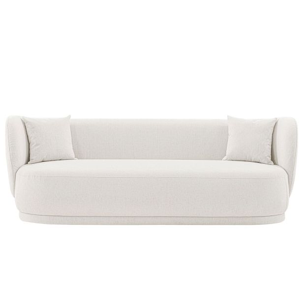 Manhattan Comfort Contemporary Siri Linen 92.52 Sofa with Pillows