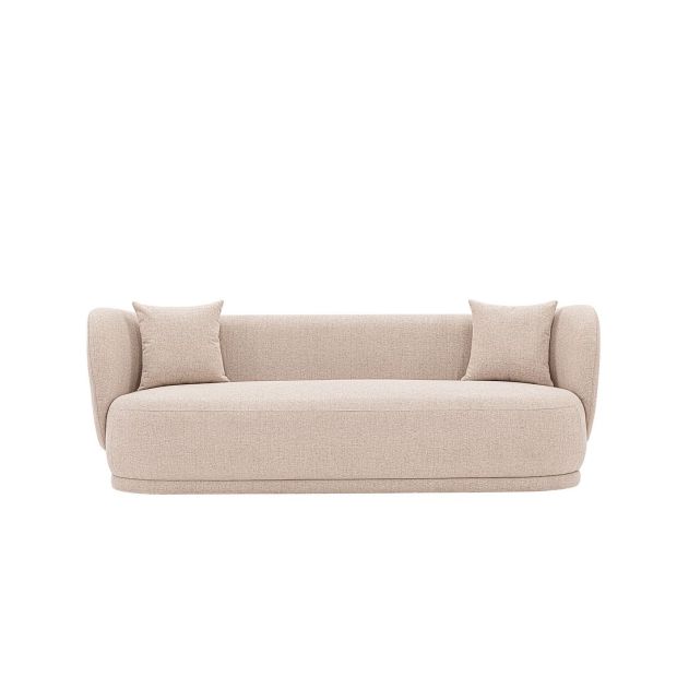 Manhattan Comfort Contemporary Siri Linen 92.52 Sofa with Pillows