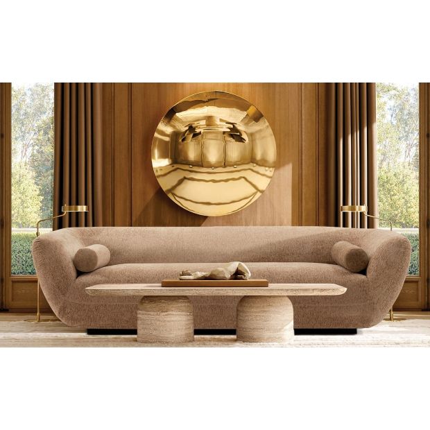 Manhattan Comfort Contemporary Ulka Boucle Sofa with Pillows